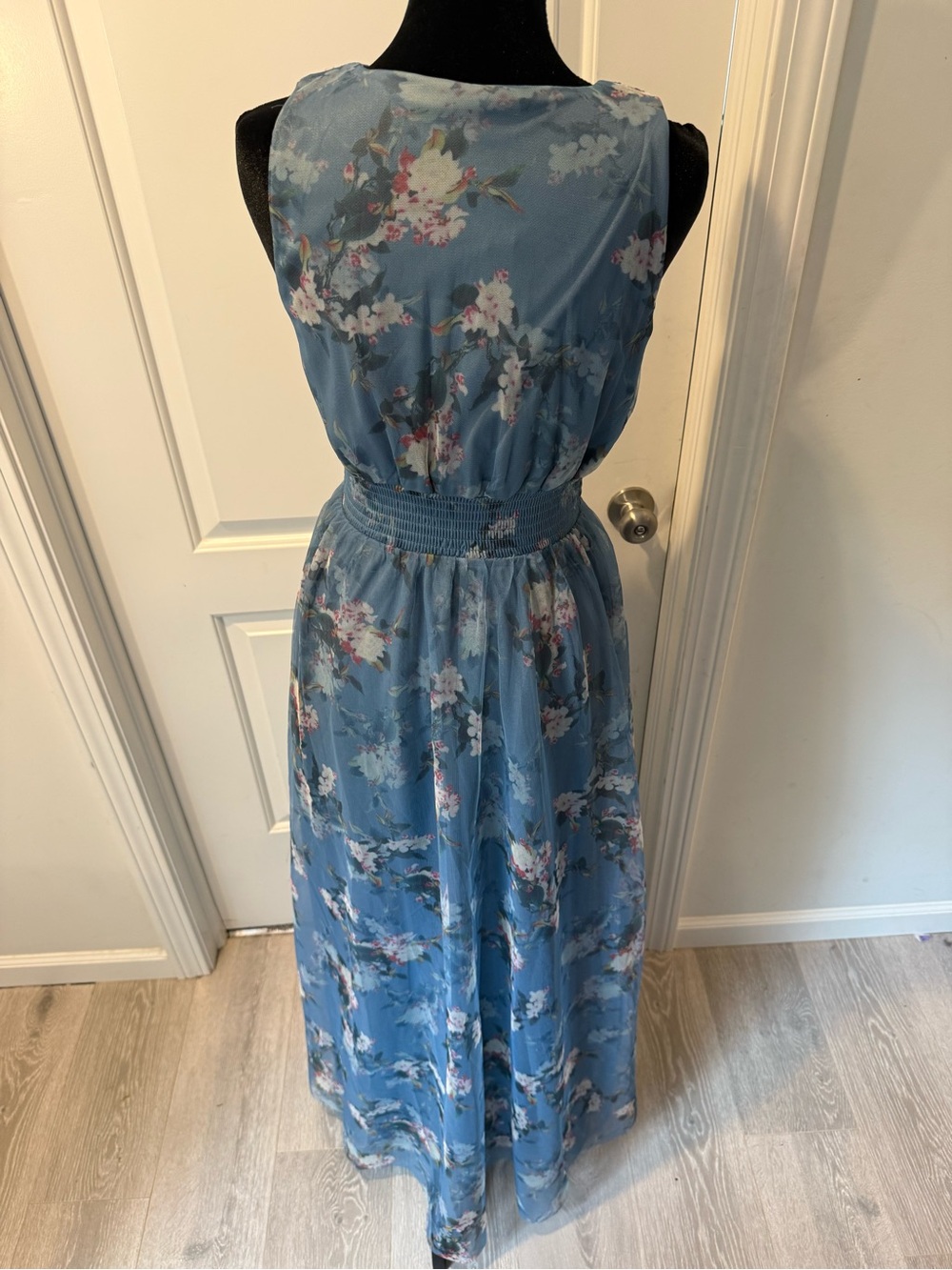 Baltic Born Blue Floral Plunging Maxi Dress - Picture 3 of 6
